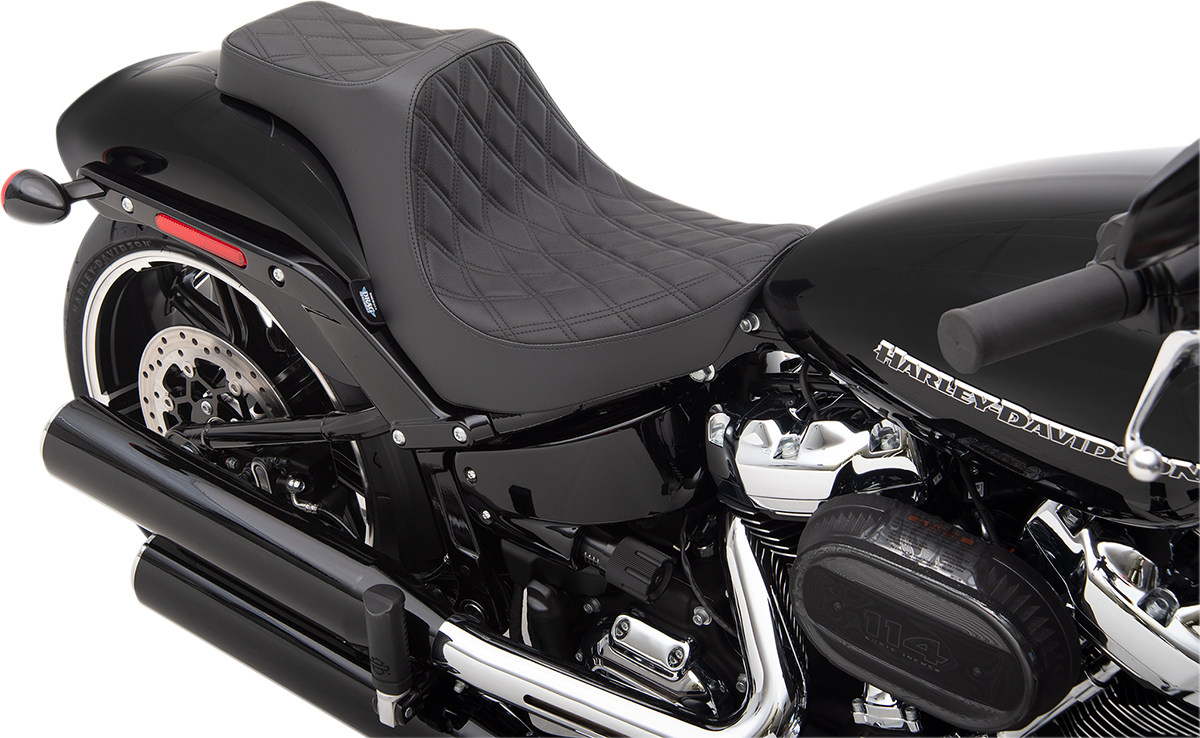 DRAG SPECIALTIES Predator III Seat - Double Diamond - Black Stitching 0802-1267