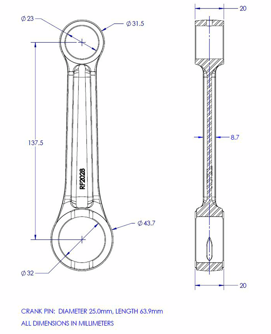 VINTCO Connecting Rod Kit KR2028