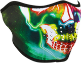 ZAN HEADGEAR Neoprene Half Mask - Neon Electric Skull WNFM098H