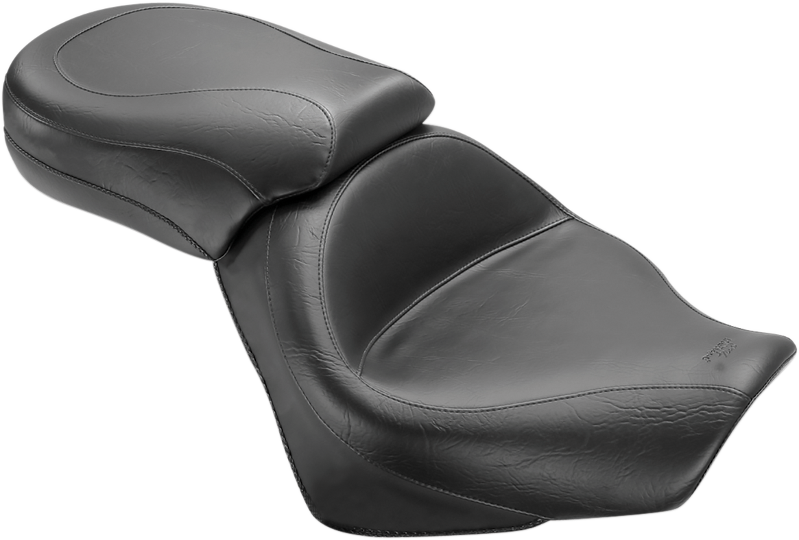 MUSTANG Seat - Vintage - Wide - Touring - Without Driver Backrest - Two-Piece - Smooth - Black 76161