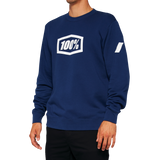 100% Icon Long-Sleeve Fleece Sweatshirt - Navy - Medium 20026-00016