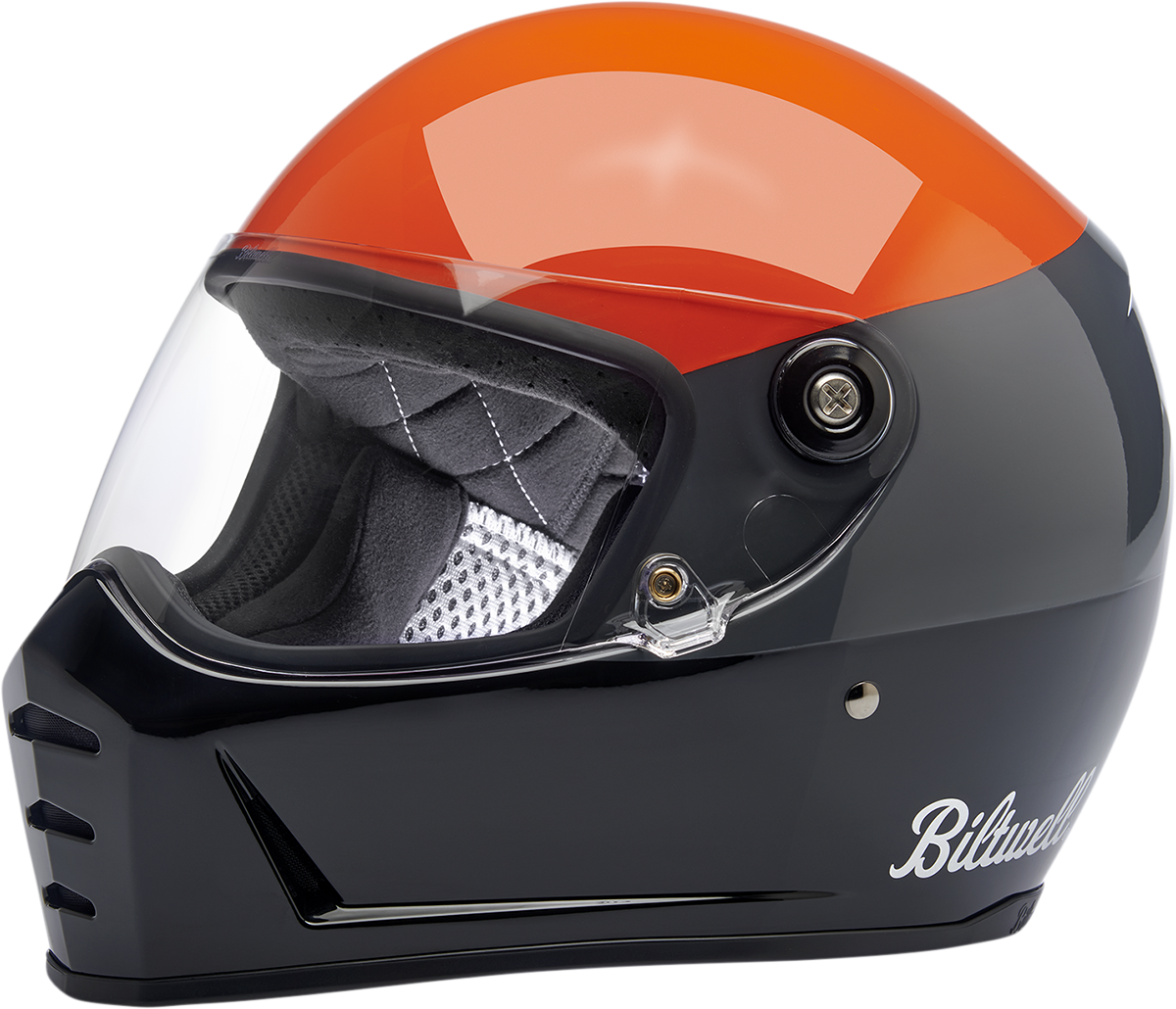 BILTWELL Lane Splitter Helmet - Gloss Podium Orange/Gray/Black - XL 1004-550-105