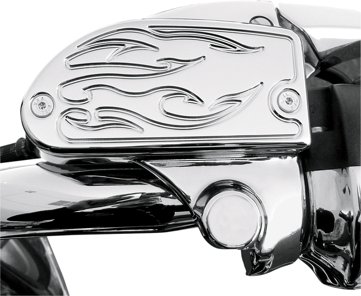 BARON Master Cylinder Cover - Flame - Yamaha - Chrome BA-7629-03