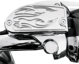 BARON Master Cylinder Cover - Flame - Yamaha - Chrome BA-7629-03