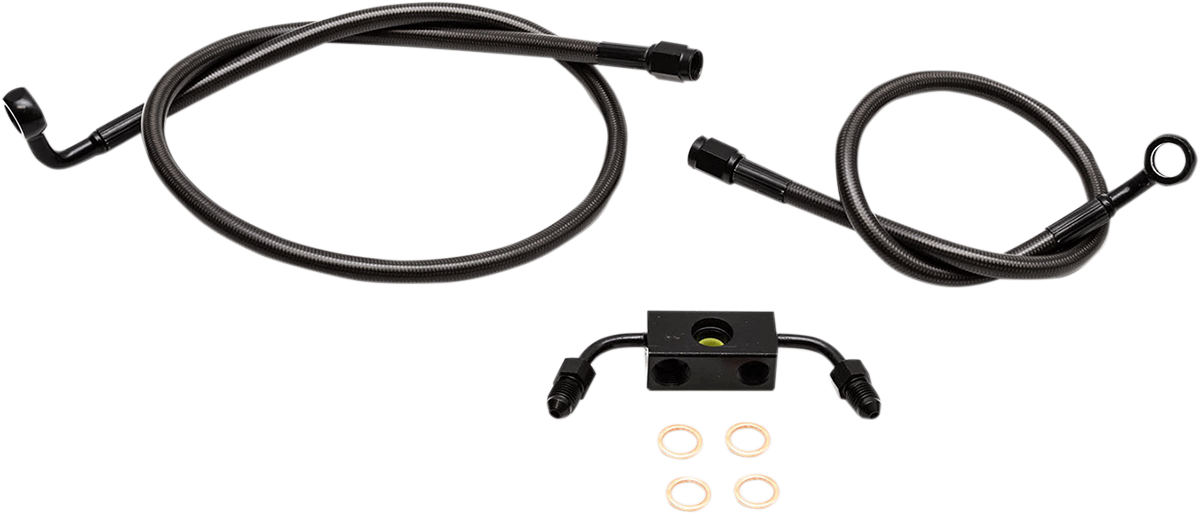 LA CHOPPERS Brake Lines - 12" - 14" Ape Hanger Handlebars - Midnight LA-8321B13M