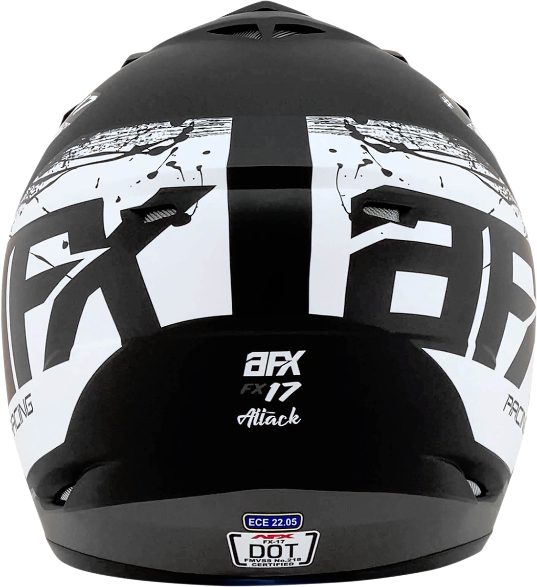 AFX FX-17Y Helmet - Attack - Matte Black/Silver - Large 0111-1401