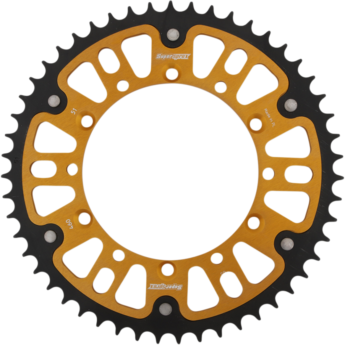 SUPERSPROX Stealth Rear Sprocket - 51 Tooth - Gold - Kawasaki/Suzuki RST-460-51-GLD