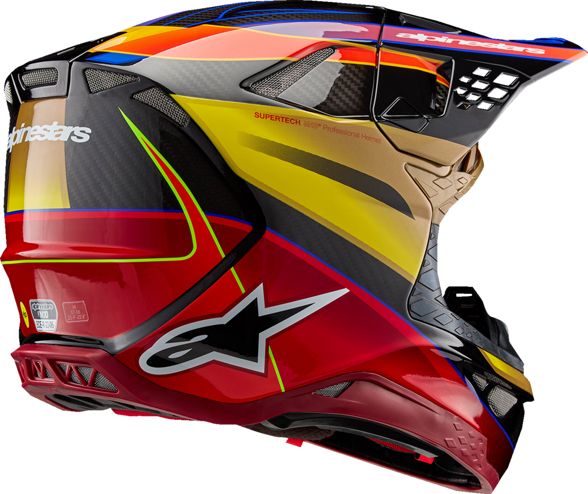 ALPINESTARS Supertech M10 Helmet - Era - MIPS® - Gloss Gold/Yellow/Rio Red - 2XL 8301223-5938-2X