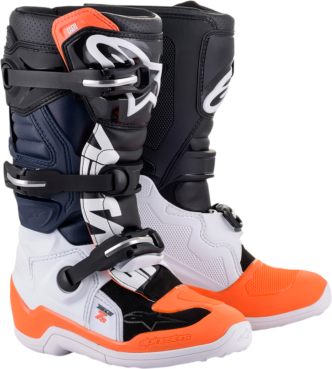 ALPINESTARS Youth Tech 7S Boots - Black/Orange/White - US 3 2015017-1241-3