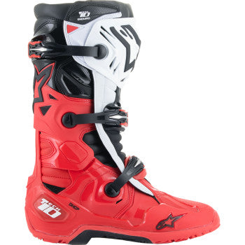 ALPINESTARS Tech 10 Enduro Boots - Bright Red/Black/White - US 13  2010025-3016-13