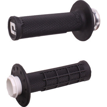 ODI Micro-X Half-Waffle v2 Lock-On Grips - Black/Silver H36MXB