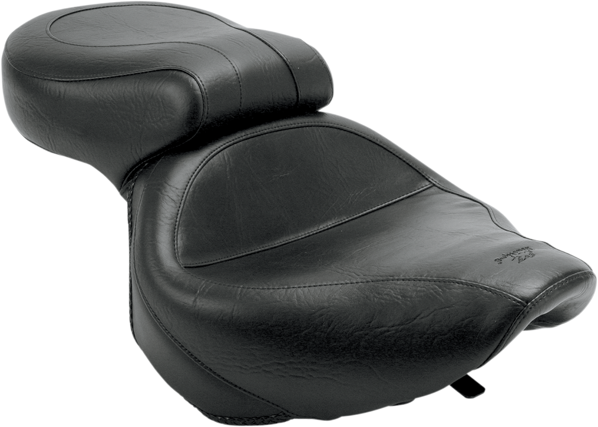 MUSTANG Seat - Vintage - Wide - Touring - Without Driver Backrest - One-Piece - Smooth - Black VT750 75105