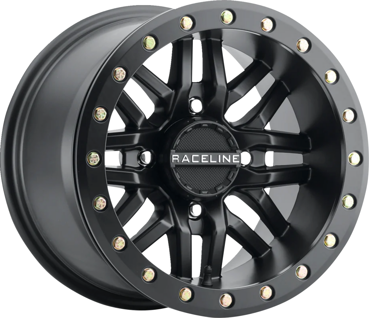 RACELINE WHEELS Wheel - Ryno - Beadlock - Front/Rear - Black/with Black Ring - 14x7 - 4/137 - 5+2 A91B-47037-52