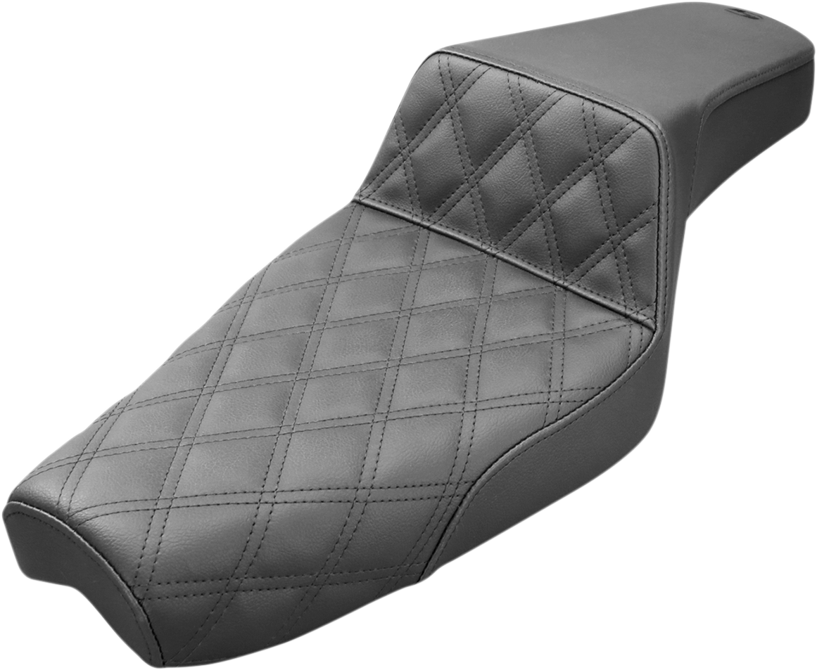 SADDLEMEN Step-Up Seat - Front Lattice Stitch - Black - XL 807-03-172