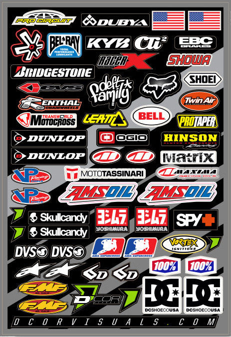 D-COR Misc Logos Decal Sheet 12"X18" 40-90-105