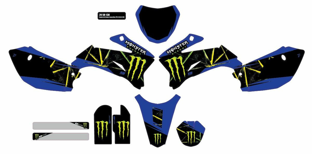 D-COR Cmplt Kit Monster Energy Slash White Bg 20-50-130