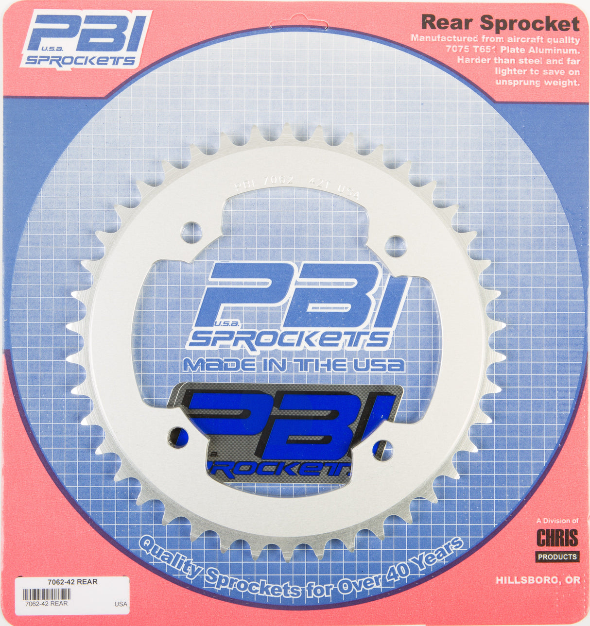 PBIRear Sprocket Aluminum 42t-520 Yam7062-42-3