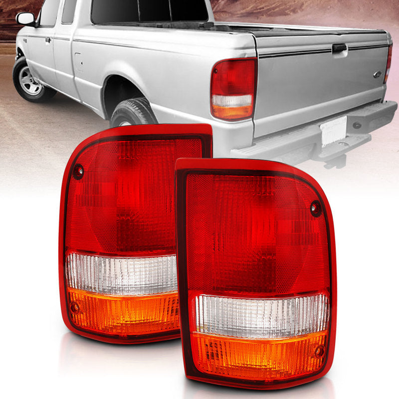 ANZO 1993-1997 Ford Ranger Tail Light Red/Cear (OE) 311310