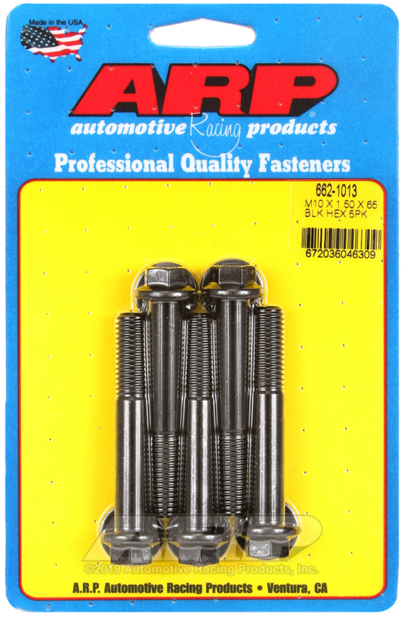 ARP M10 x 1.50 x 65 Hex Black Oxide Bolts (5/pkg) 662-1013