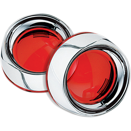 KURYAKYN Deep Dish Bezels - Chrome/Red Lens 2109