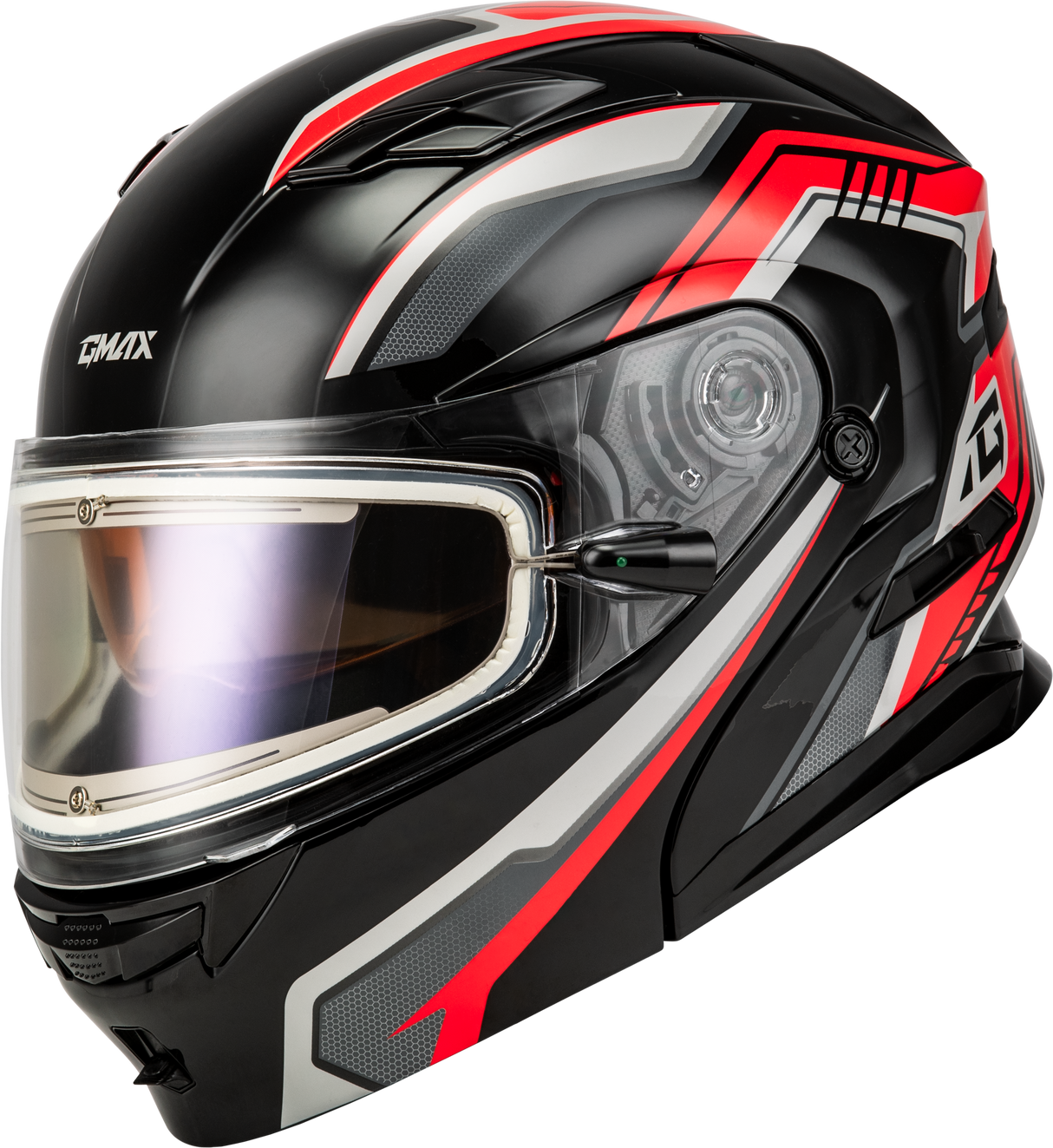 GMAX Md-01s Transistor Snow Helmet W Electric Shield Black/Red 3x M40139159