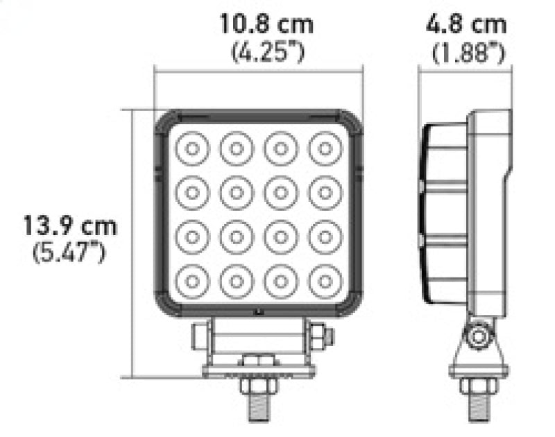 Hella ValueFit LED Work Lamps 4SQ 2.0 LED MV CR BP LA357106002