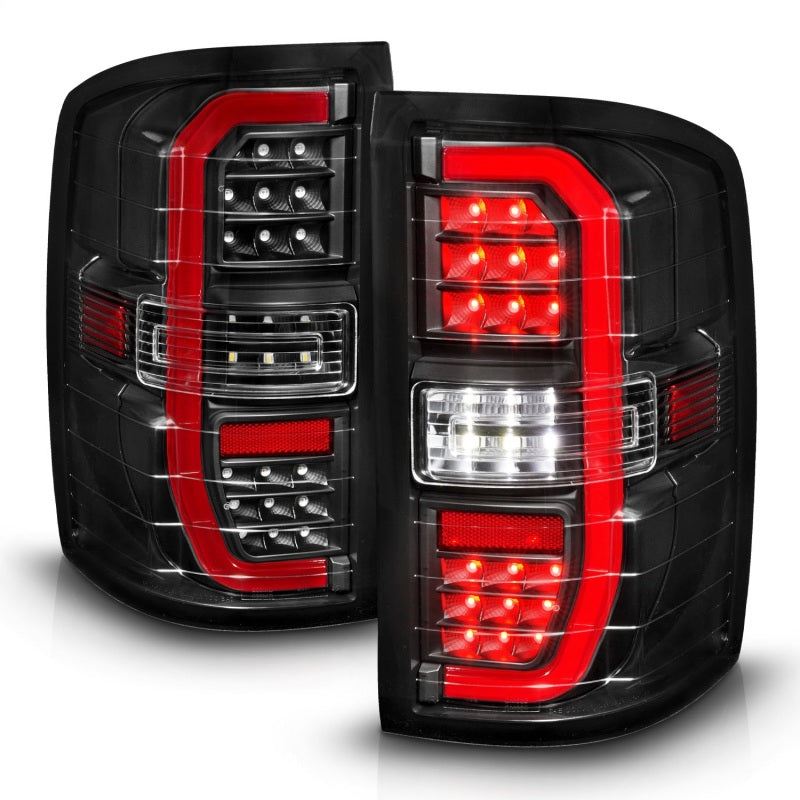 ANZO 14-18 GMC Sierra 1500 Full LED Taillights Black Housing Clear Lens (w/C Light Bars) 311464