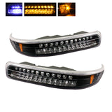 Xtune Chevy Silverado 99-02 LED Amber Bumper Lights Black CBL-CS99-LED-BK 5014566