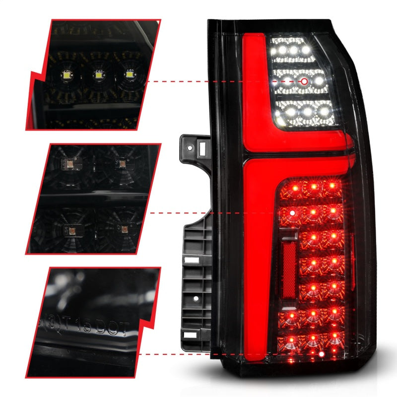 ANZO 15-20 Chevrolet Tahoe Sequential LED Tube Taillights Black 311468