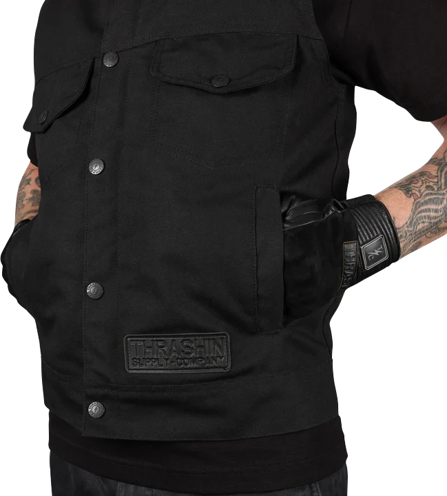 THRASHIN SUPPLY CO. Nightrider v2 Riding Vest - Black - Medium TMJ-12-09