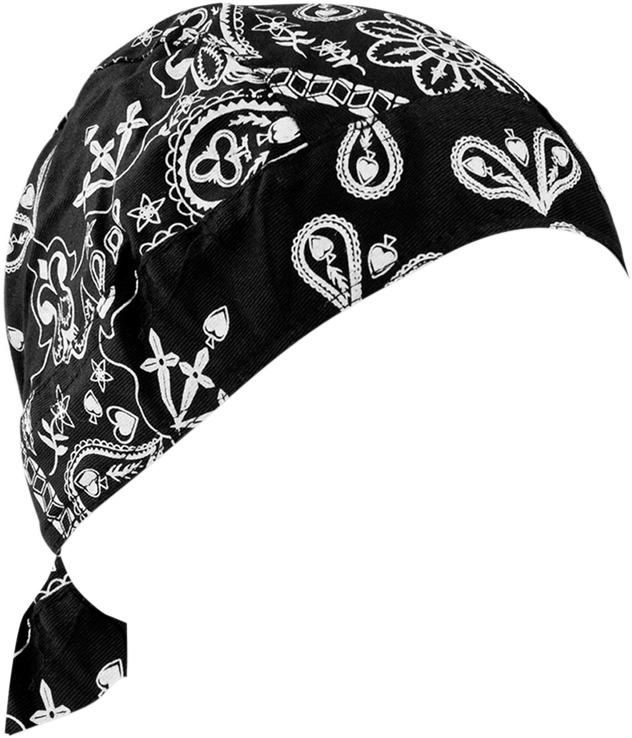 ZAN HEADGEAR Road Hog Flydanna Headwrap - Black Paisley ZSG101