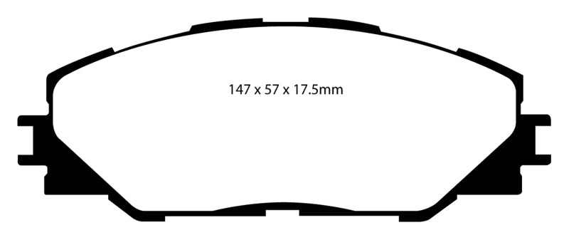 EBC 09-10 Pontiac Vibe 2.4 2WD Yellowstuff Front Brake Pads DP41792R