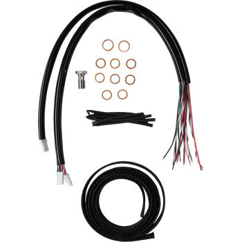 LA CHOPPERS Handlebar Cable/Brake Line Kit - Complete - 18" - 20" Handlebars - Black Vinyl  Glide 2023-2024 LA-8059KT2-19B