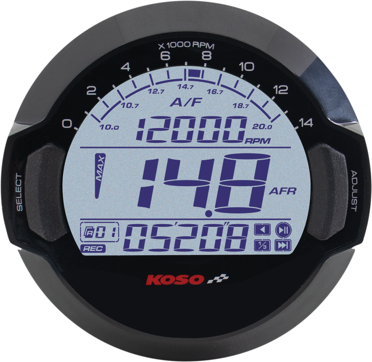 KOSO NORTH AMERICA Air/Fuel Gauge - Black - 6ft BB642W30