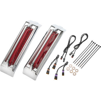 CIRO Filler Panel Tail Lights - Red Lens - Chrome 42052