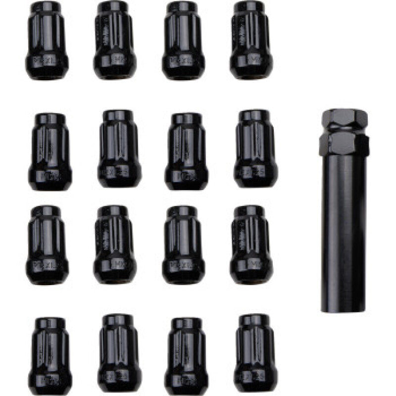 ITP Lug Nuts (Box of 16) w/ Key - 12x1.25 Splined 60 Deg Taper - Black BLUG21BX