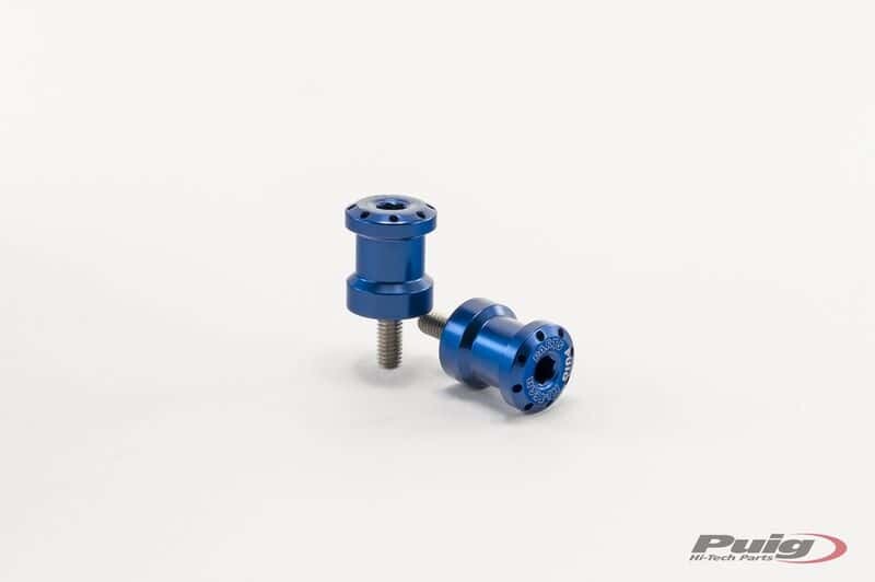 PUIG Swingarm Spools Hi-Tech 6mm Blue 2/Pk 5922A