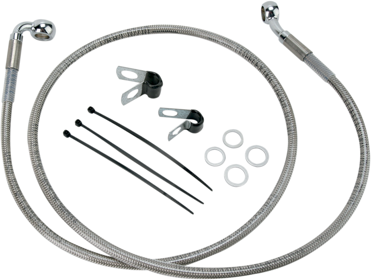 DRAG SPECIALTIES Brake Line - Front - +8" - Stainless Steel 640112-8