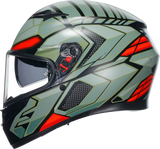 AGV K3 Helmet - Decept - Matte Black/Green/Red - Small 2118381004010S