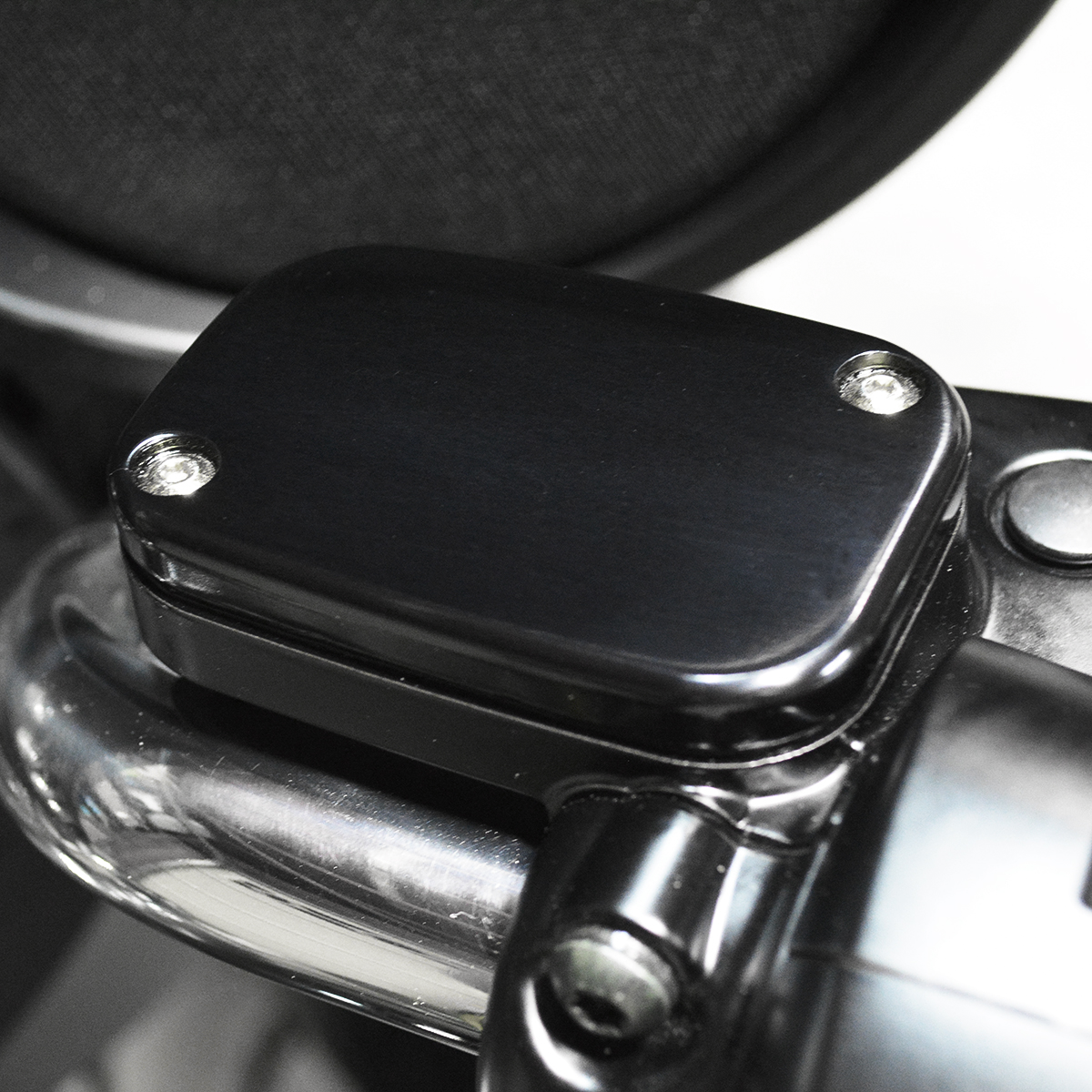 JOKER MACHINE Master Cylinder Cover - Brake - Front - Smooth - Black 08-004B