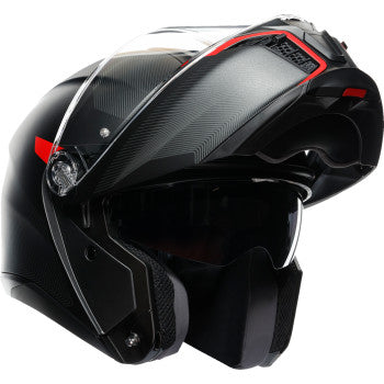 AGV Tourmodular Helmet - Frequency - Matte Gunmetal/Red - Medium 211251F2OY00512