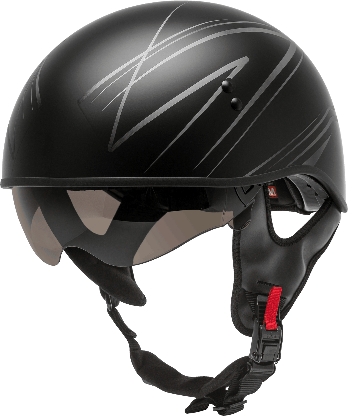 GMAX Hh-65 Half Helmet Torque Naked Matte Black/Silver Sm H1651074