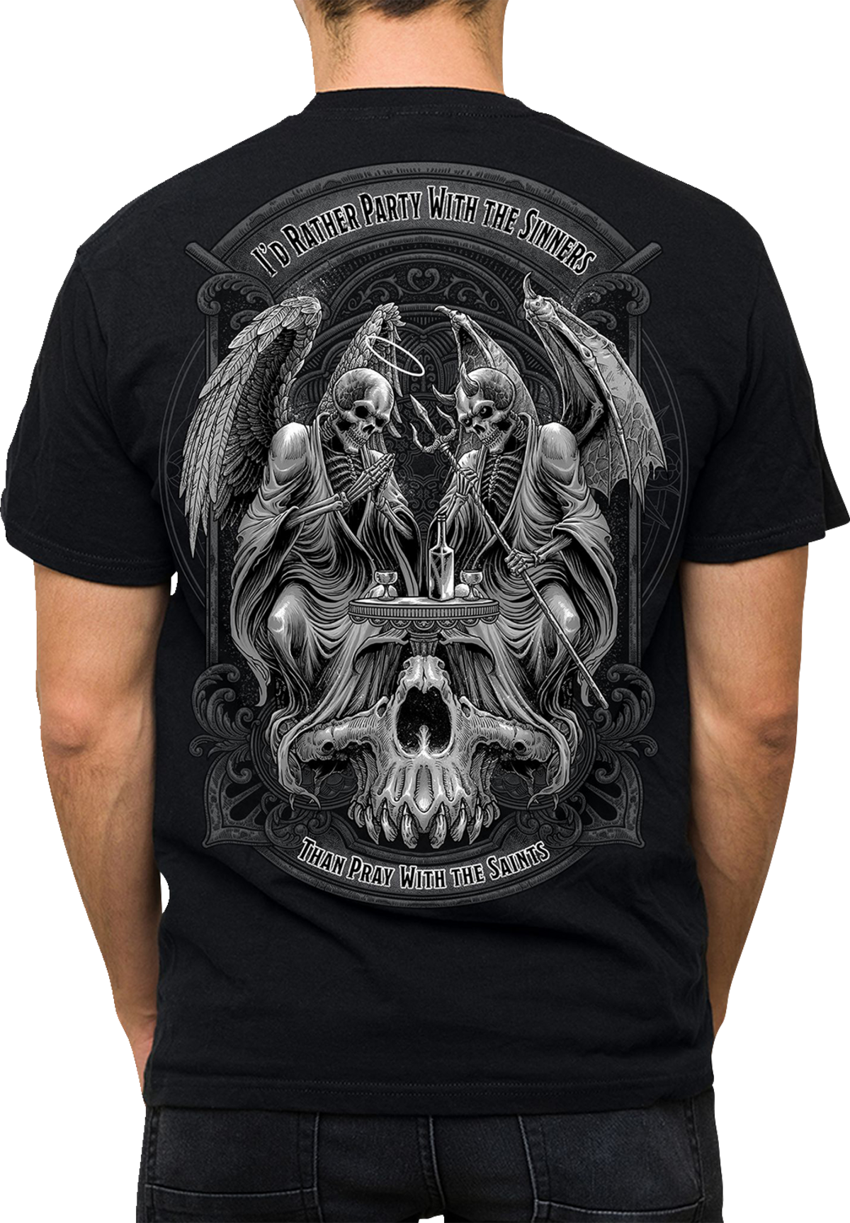 LETHAL THREAT Party with the Sinners T-Shirt - Black - 4XL LT20905-4XL