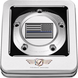 FIGURATI DESIGNS Timing Cover - 5 Hole - American - Blue Line - Stainless Steel FD70-TC-5H-SS