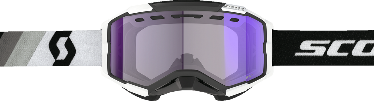 SCOTT Fury Snow Cross Goggle - Premium Black/White - Light Sensitive Blue Chrome 278604-7702307