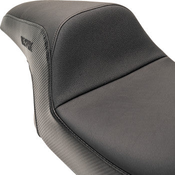 SLYFOX Seat - Black Logo - Smooth Vinyl - Carbon Fiber - FL '08-'23 0801-1614