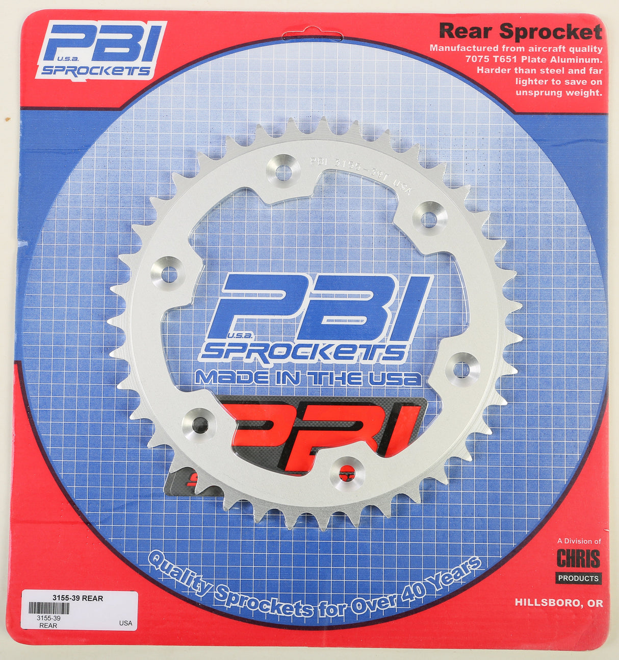 PBIRear Sprocket Aluminum 39t-520 Beta/Hon3155 39-3