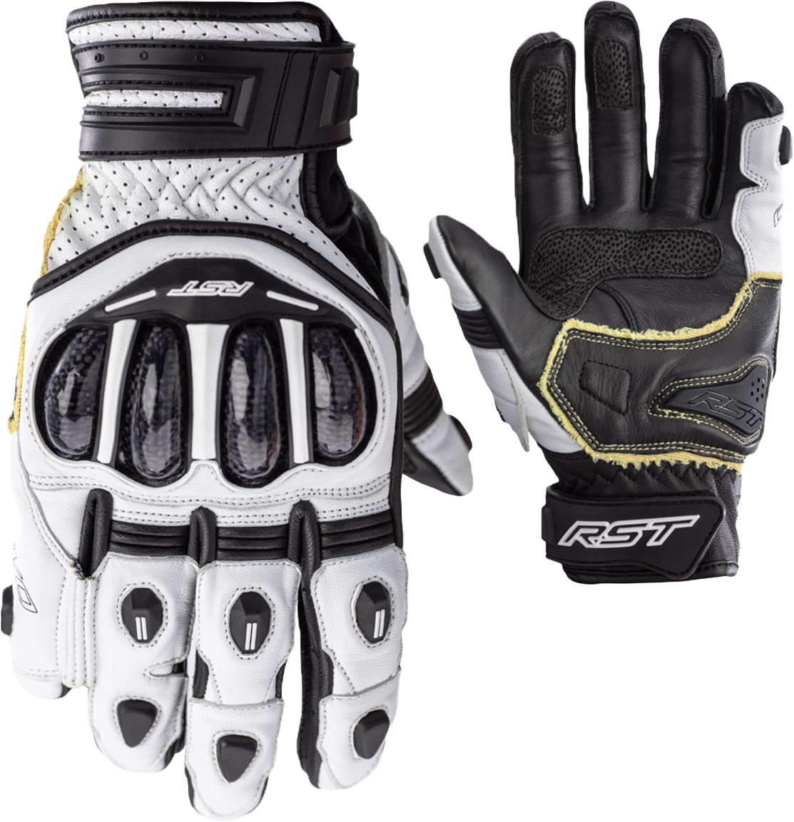 RST Tractech Evo 4 Short Ce Glove White/White/Black Xl 102667WHI-11