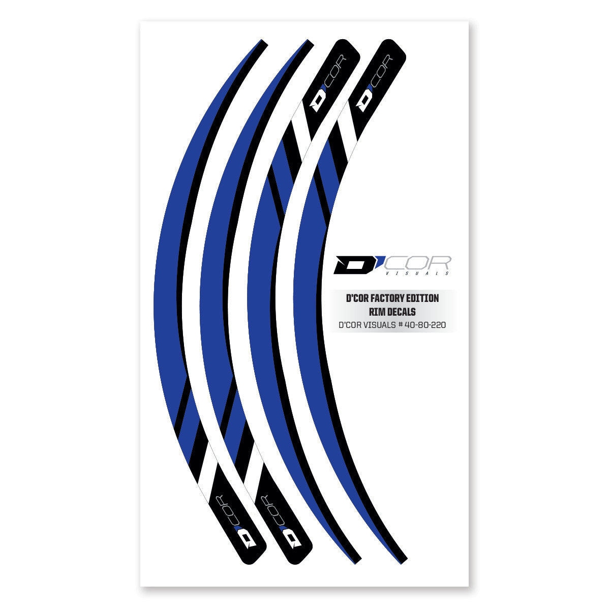 D-COR Rim Decals Blue 4 Pc Set Blu Rim Decals 4 Pc Set 40-80-220