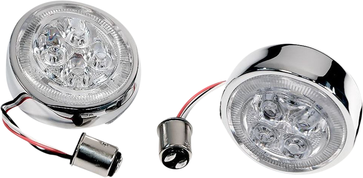 CIRO Rear Signal Light Inserts - Chrome - Red Lens 45401